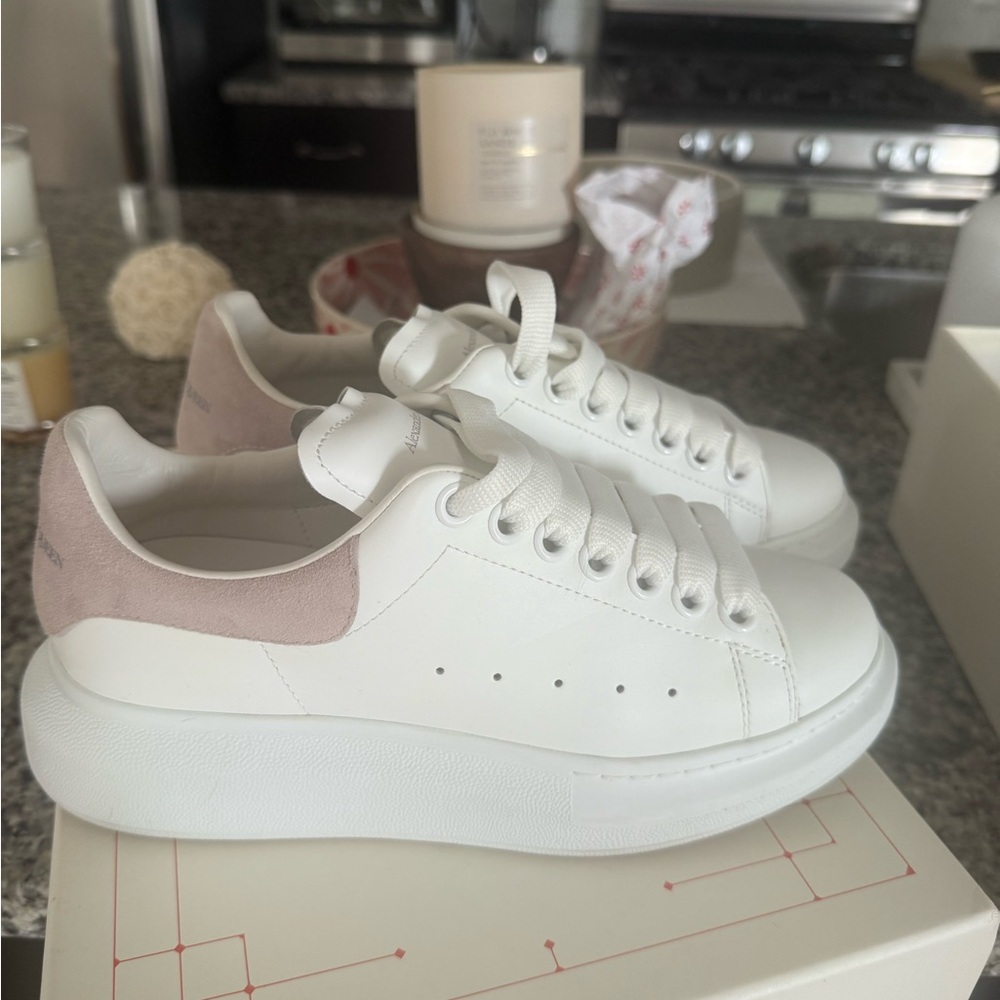 Alexander McQueen White and Pink Sneakers